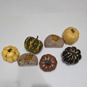 Festive Autumn Pumpkin and Stone Decor Set